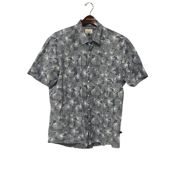 Men's Chambray Linen Blend Short Sleeve Button Up, Size XL, 1373-V - Picture 1 of 4